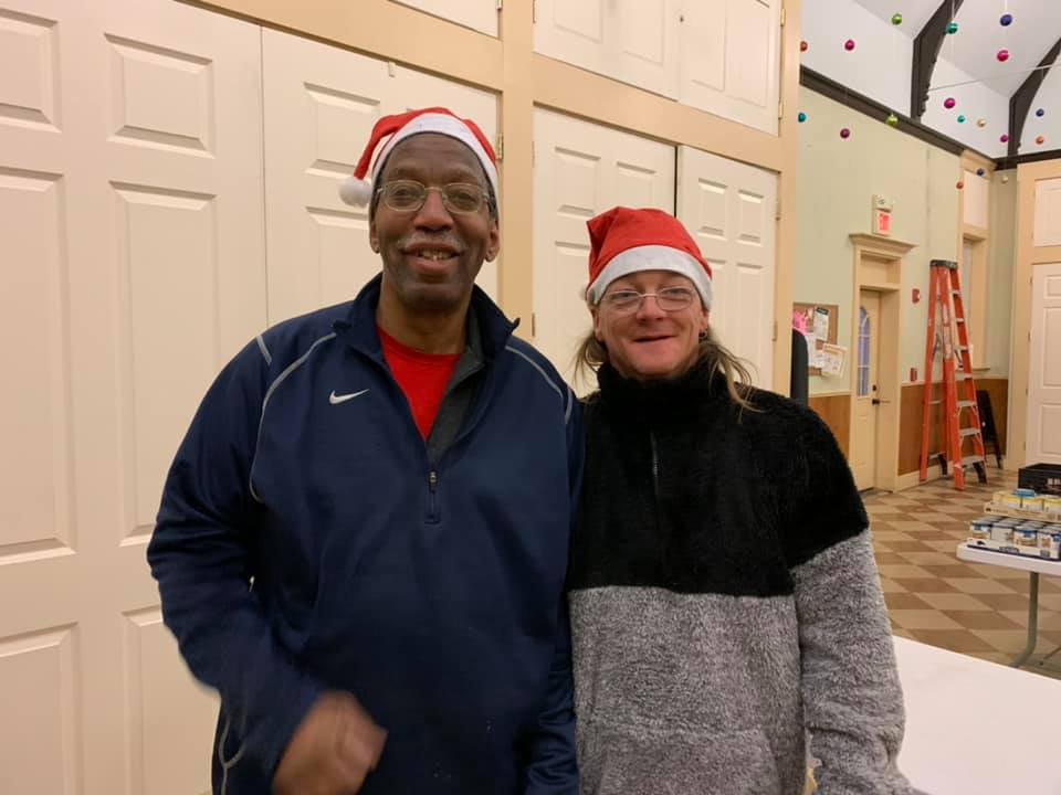 Food Pantry volunteers stand ready for the holiday distribution!