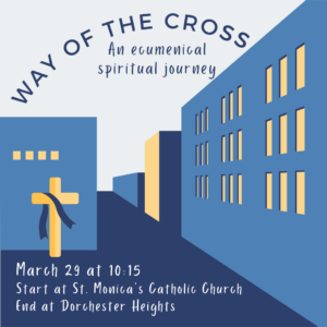 A cross on the streets of the city